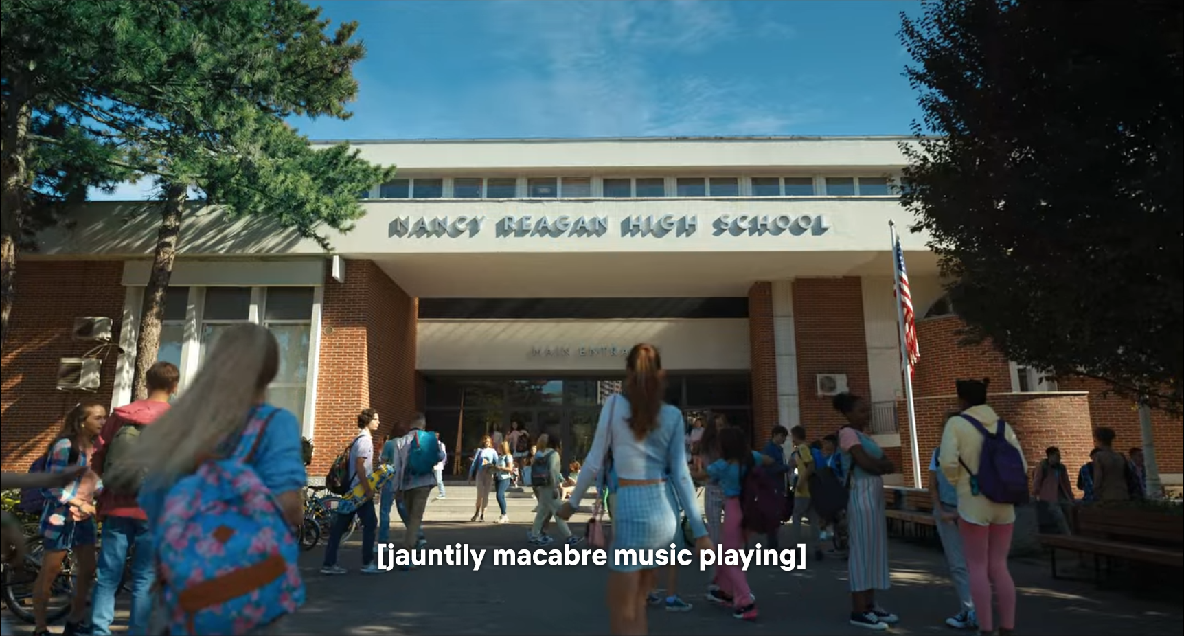 Nancy Reagan High School as shown in Wednesday